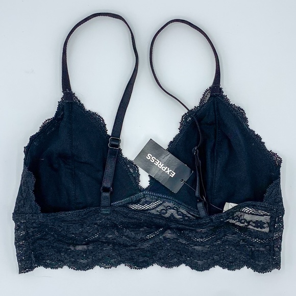 Express Black Spaghetti Strap Lace Bralette - Picture 2 of 3